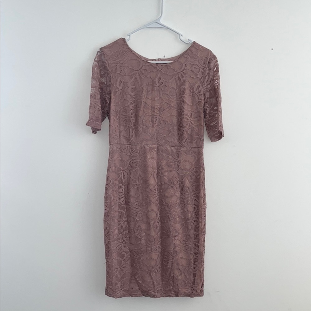 Lace Mauve Midi Dress